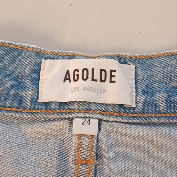 Agolde Riley Sz 24 100% Cotton Denim Shorts - Picture 12 of 13